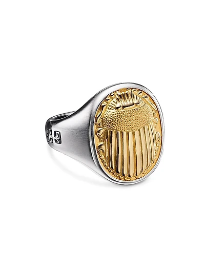 Petrvs Scarab Signet Ring Sterling Silver
