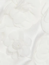 Serefina Satin Strapless Appliqué Midi-Dress