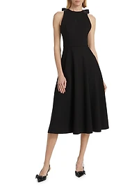 Mani Bow Sleeveless Midi-Dress