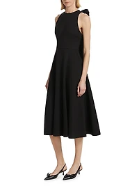 Mani Bow Sleeveless Midi-Dress