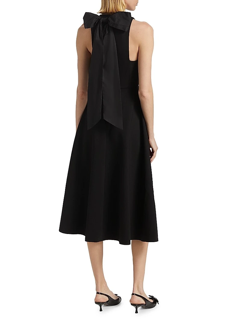 Mani Bow Sleeveless Midi-Dress