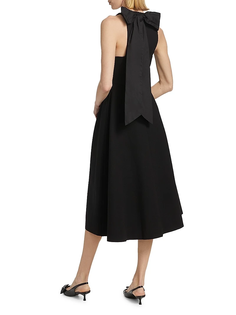 Mani Bow Sleeveless Midi-Dress