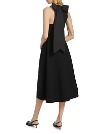 Mani Bow Sleeveless Midi-Dress