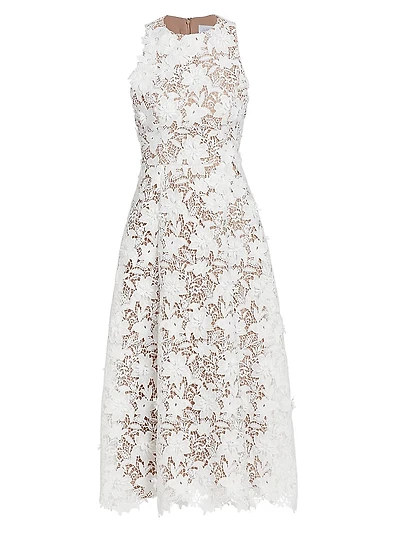 Findlay Floral Lace Sleeveless Midi-Dress