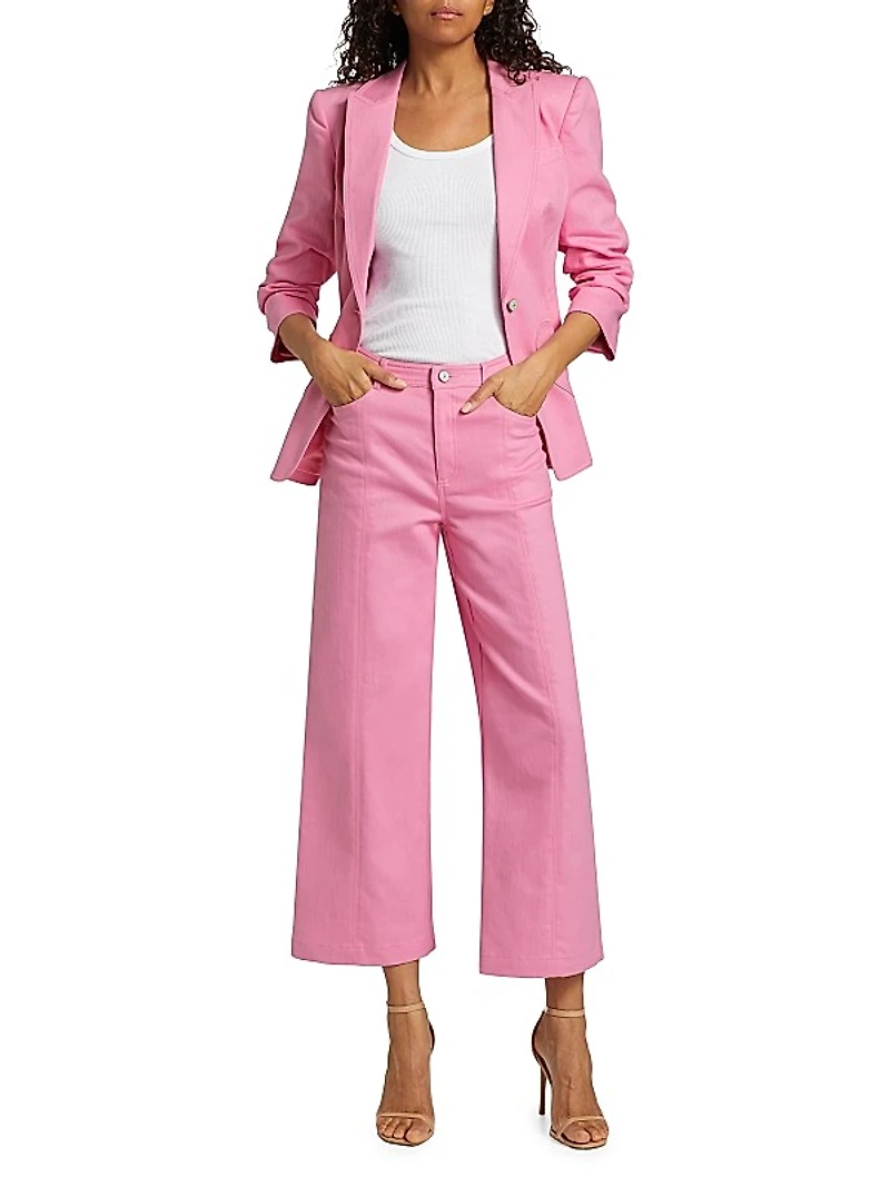 Verona Heart-Embroidered Wide Crop Jeans