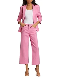 Verona Heart-Embroidered Wide Crop Jeans