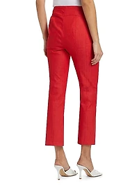 Loren Front-Zip Crop Pants