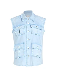 Vera Twill Sleeveless Utility Jacket