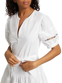 Corianna Belted Cotton Poplin Minidress