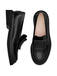 Viv Rangers Covered Buckle Leather Loafers