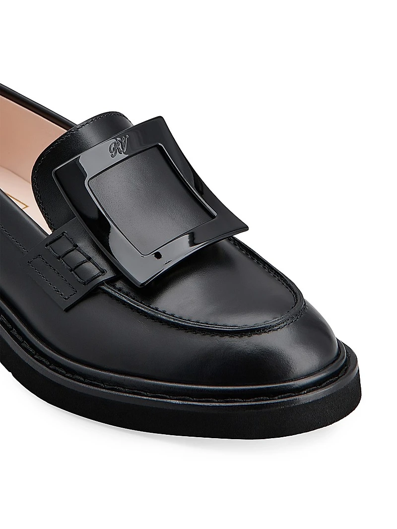Viv Rangers Covered Buckle Leather Loafers