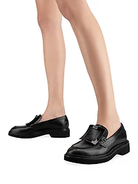 Viv Rangers Covered Buckle Leather Loafers