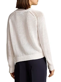 Linen-Cotton V-Neck Sweater
