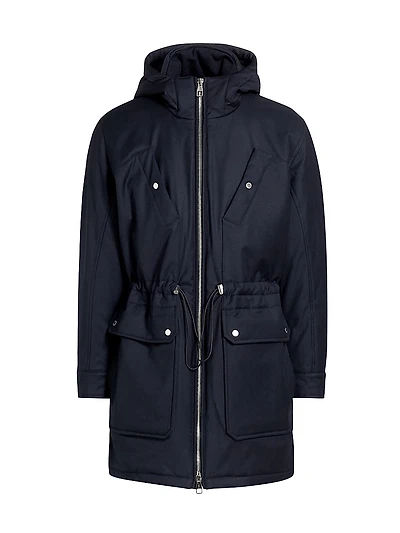 Hooded Wool Trench Coat