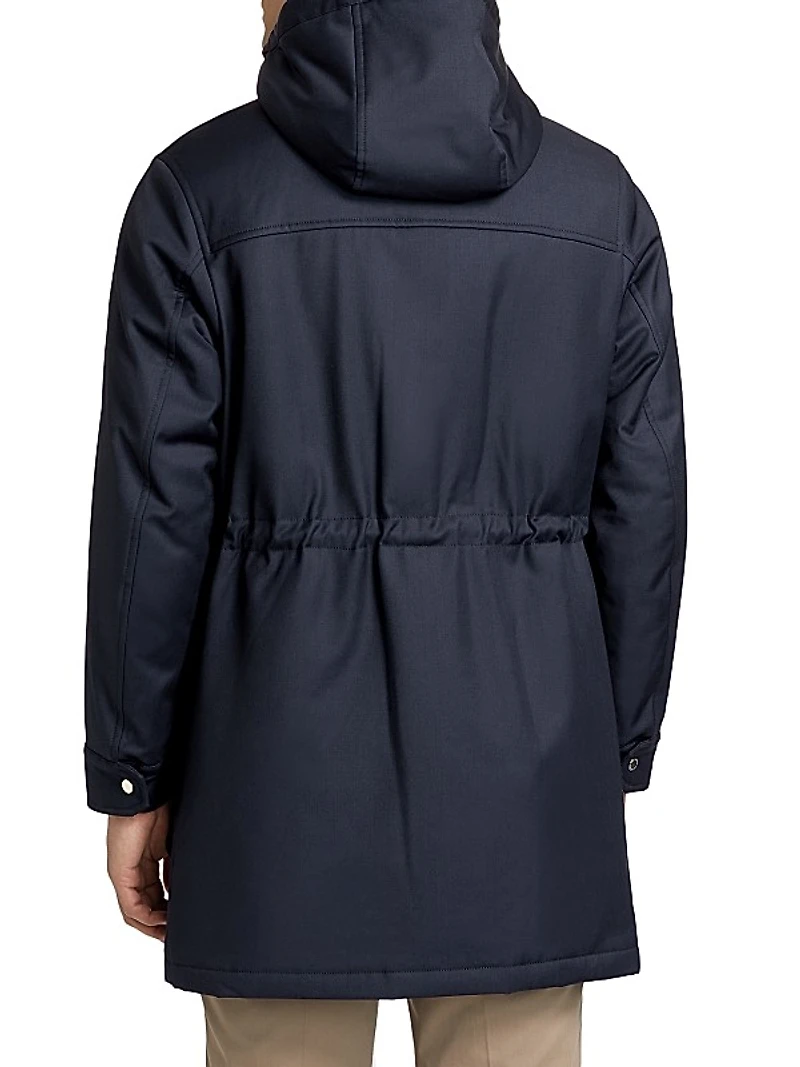 Hooded Wool Trench Coat