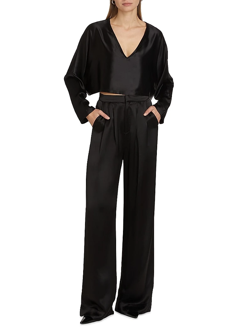 Vero Satin Crop Shirt