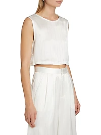 Terri Crop Metallic Strip Shirt