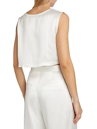 Terri Crop Metallic Strip Shirt