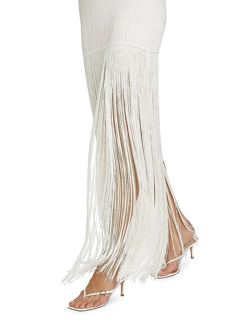 Ollie Fringe-Hem Dress