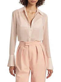 Val Button-Front Blouse