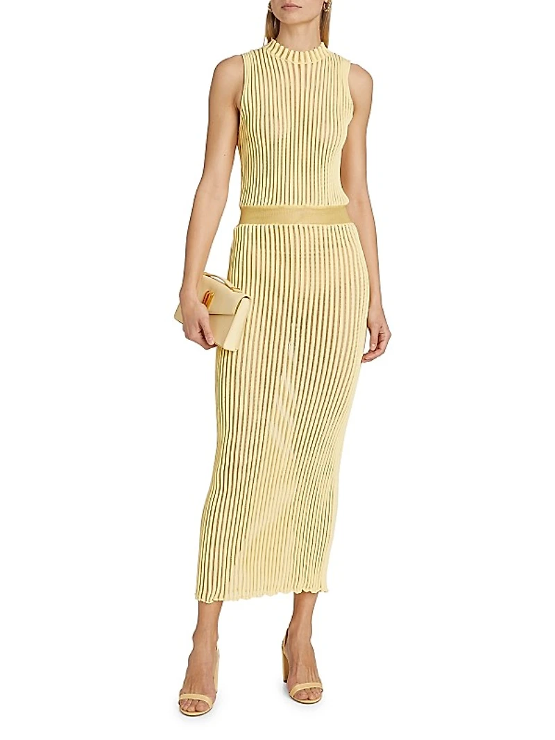 Soleil Rib-Knit Body-Con Dress