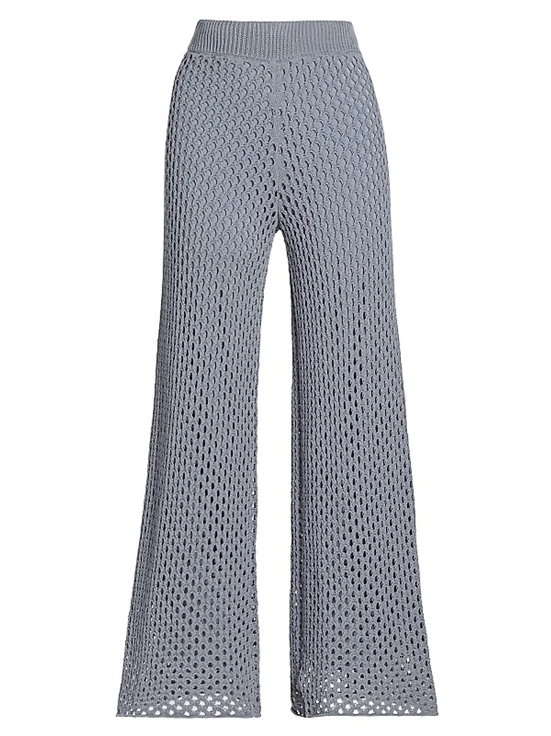 Nova Pointelle-Knit Flare Pants