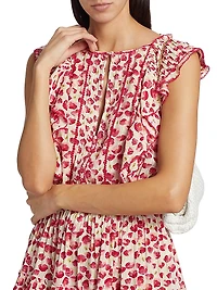 Bambi Floral Ruffled Keyhole Minidress