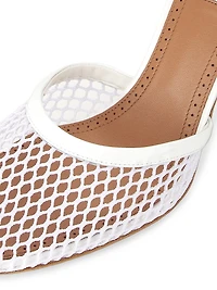 90MM Mesh & Leather Pumps