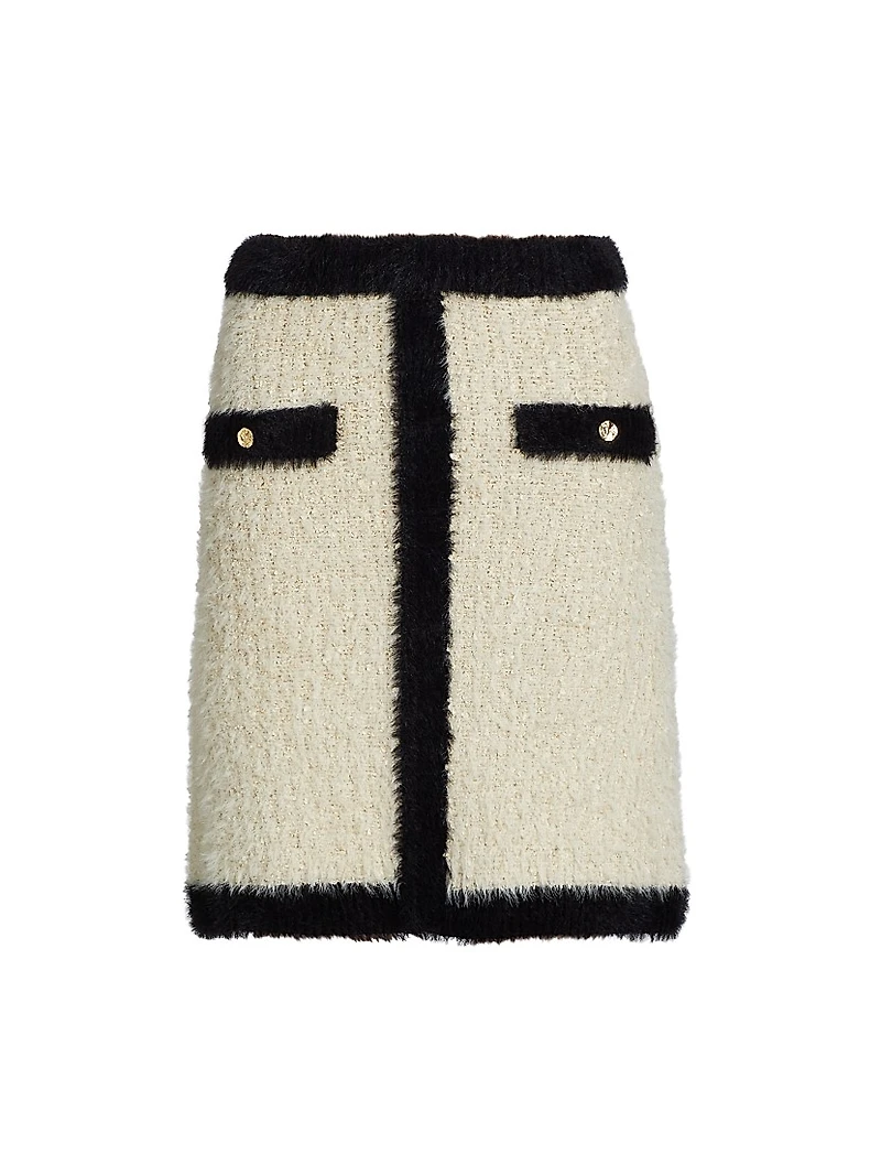 Cotton-Blend Tweed Knit Miniskirt