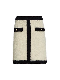 Cotton-Blend Tweed Knit Miniskirt