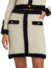 Cotton-Blend Tweed Knit Miniskirt