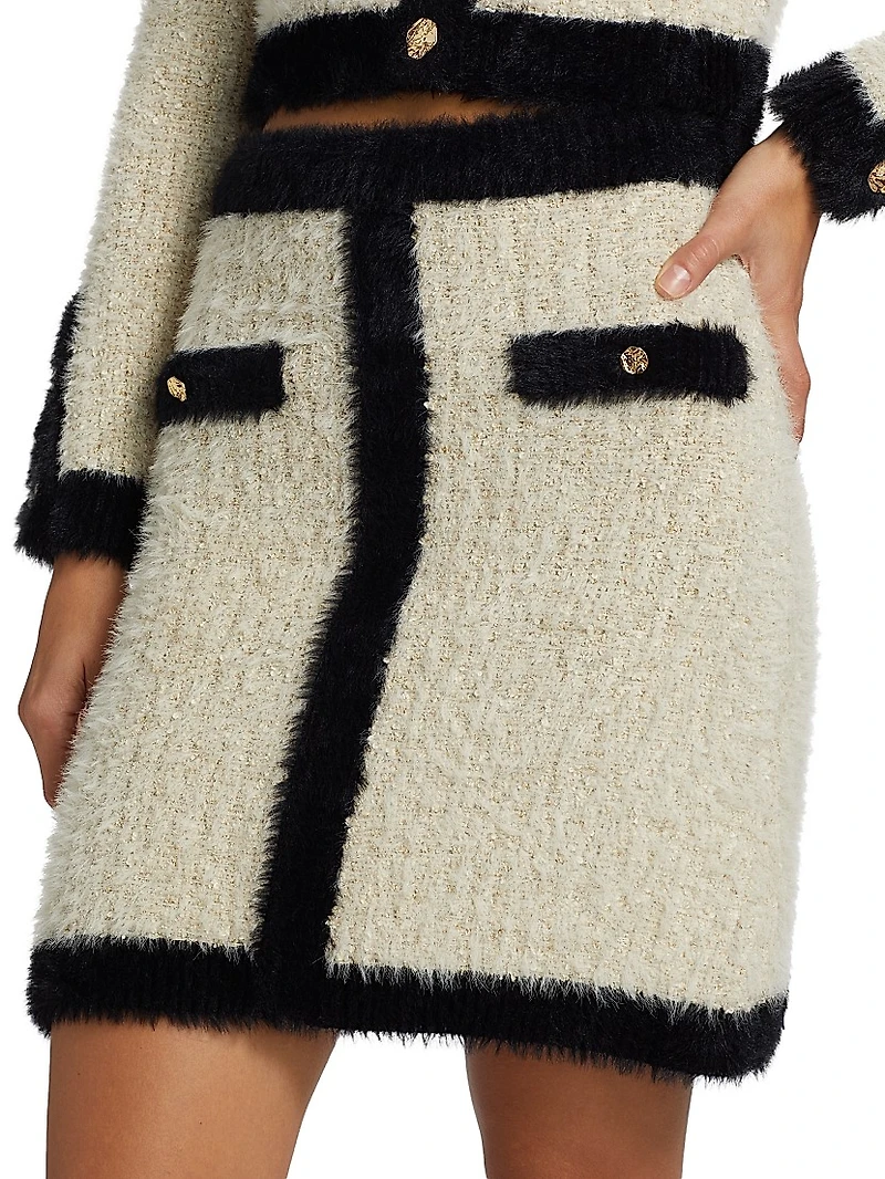Cotton-Blend Tweed Knit Miniskirt