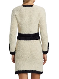 Cotton-Blend Tweed Knit Cardigan