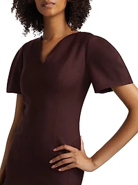 Wool Gabardine Peplum Minidress