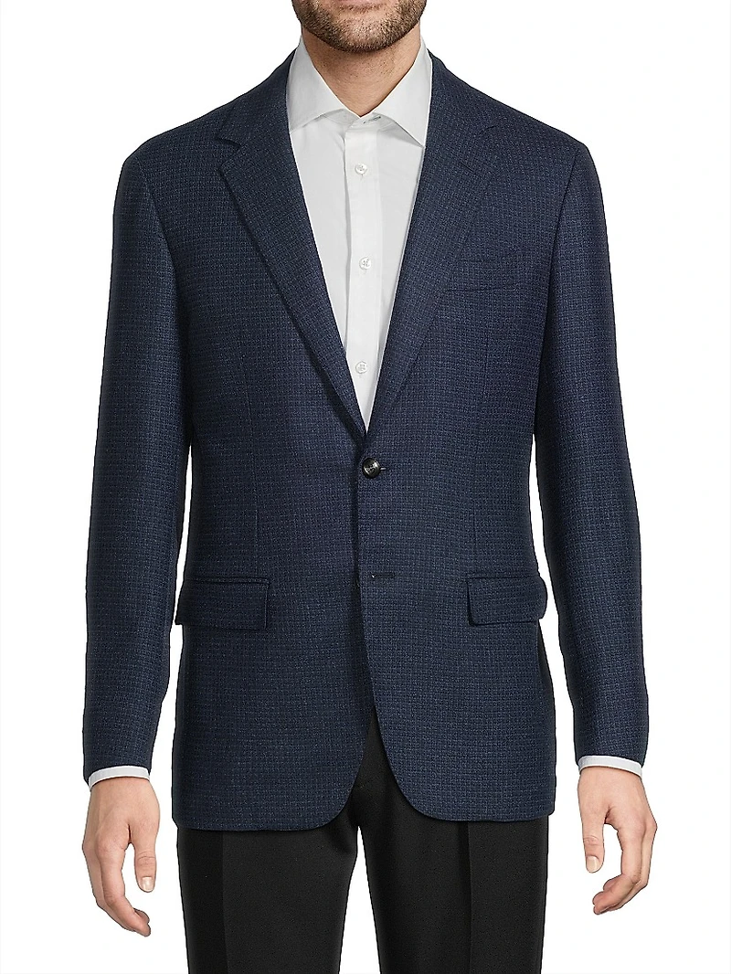 Grid Single-Breasted Sport Jacket