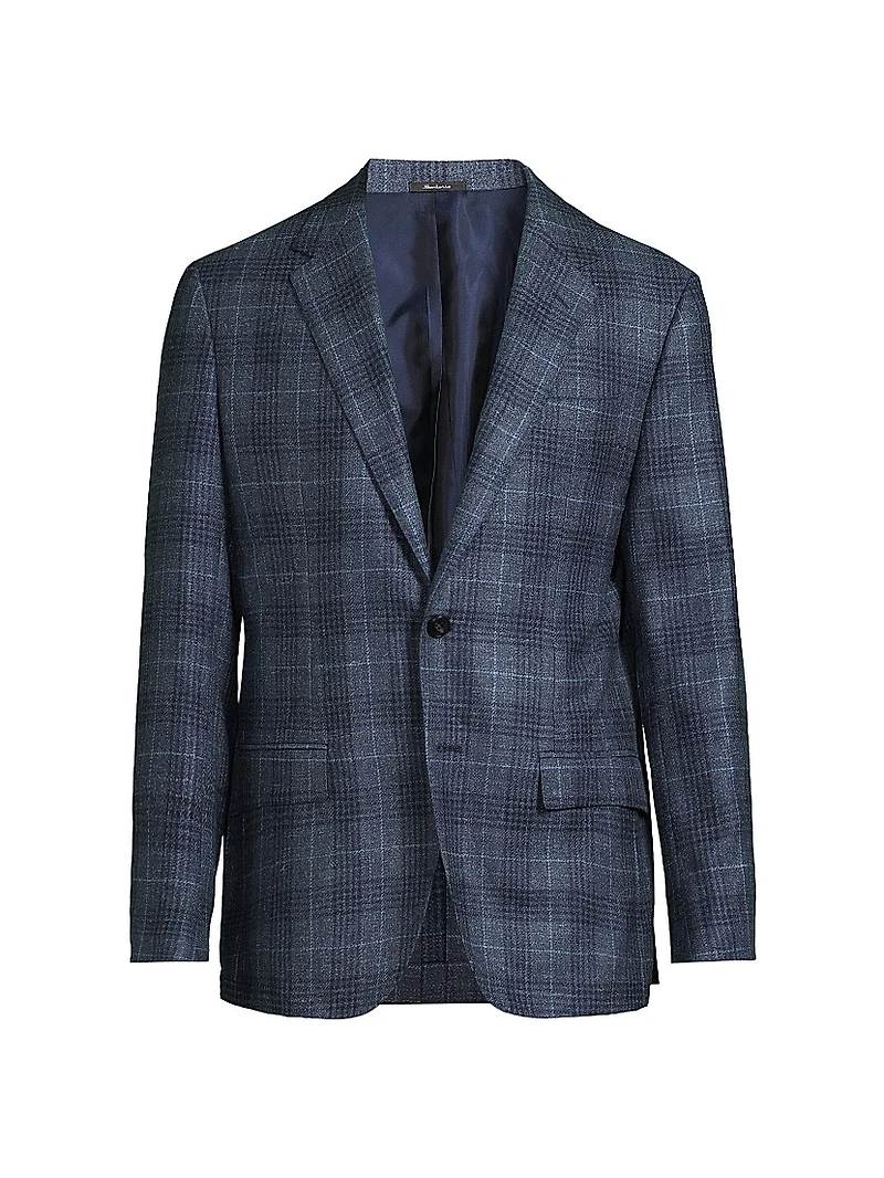 Glen Plaid Single-Breasted Sport Jacket