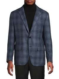 Glen Plaid Single-Breasted Sport Jacket