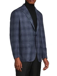 Glen Plaid Single-Breasted Sport Jacket