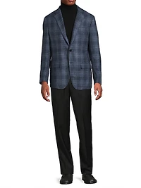 Glen Plaid Single-Breasted Sport Jacket