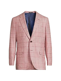 Glen Check Wool Two-Button Jacket