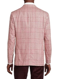 Glen Check Wool Two-Button Jacket