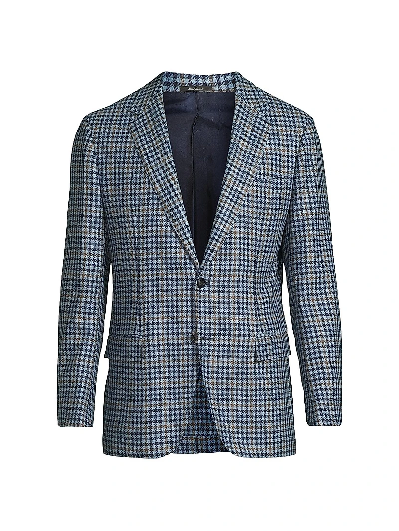 Houndstooth Check Wool Sport Jacket