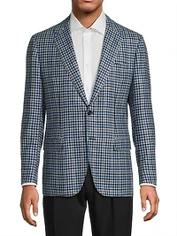 Houndstooth Check Wool Sport Jacket