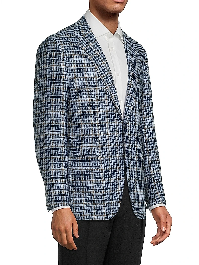 Houndstooth Check Wool Sport Jacket