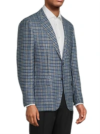 Houndstooth Check Wool Sport Jacket