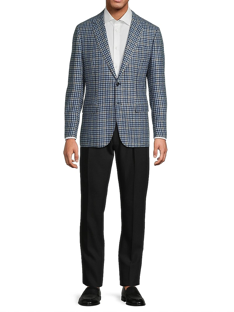 Houndstooth Check Wool Sport Jacket