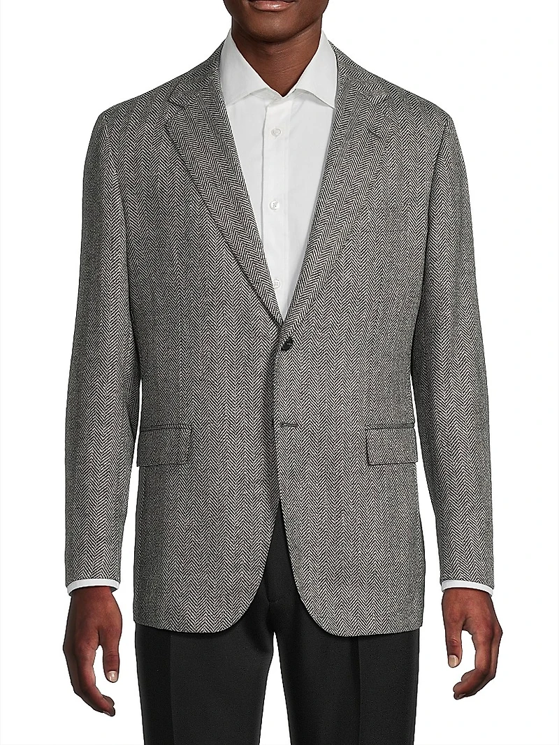 Herringbone Wool Sport Jacket