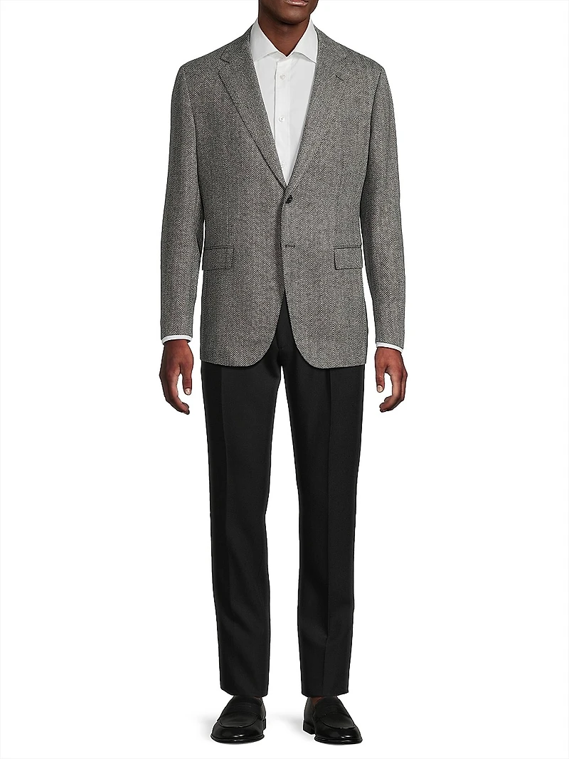 Herringbone Wool Sport Jacket