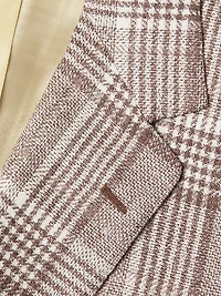 Plaid Wool-Blend Two-Button Jacket