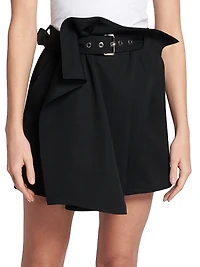Belted Foldover Miniskirt
